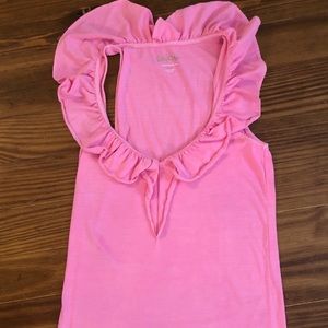 Lilly Pulitzer pink ruffle collar tank